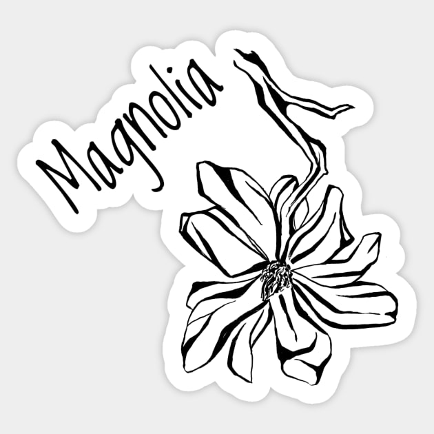 Magnolia flower Sticker by Art by Taya 